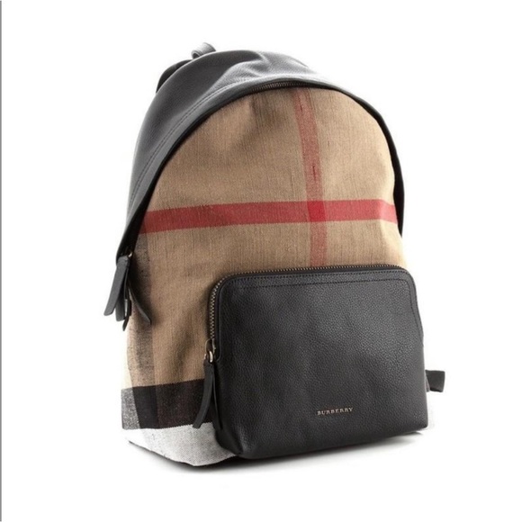 Burberry Aabbeydale check plaid leather unisex backpack - Picture 2 of 14